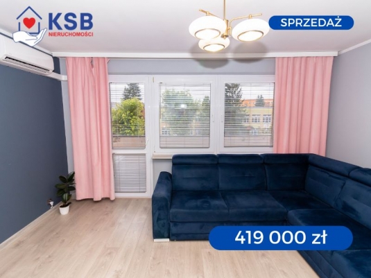 Widne, przestronne mieszkanie z klimatyzacją, 2 piętro, 3 pokoje, 65,31m2, Os. Pułanki