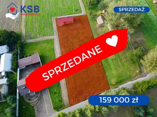 Ustawna działka budowlana z małym domem - Sadowie - 2050m2